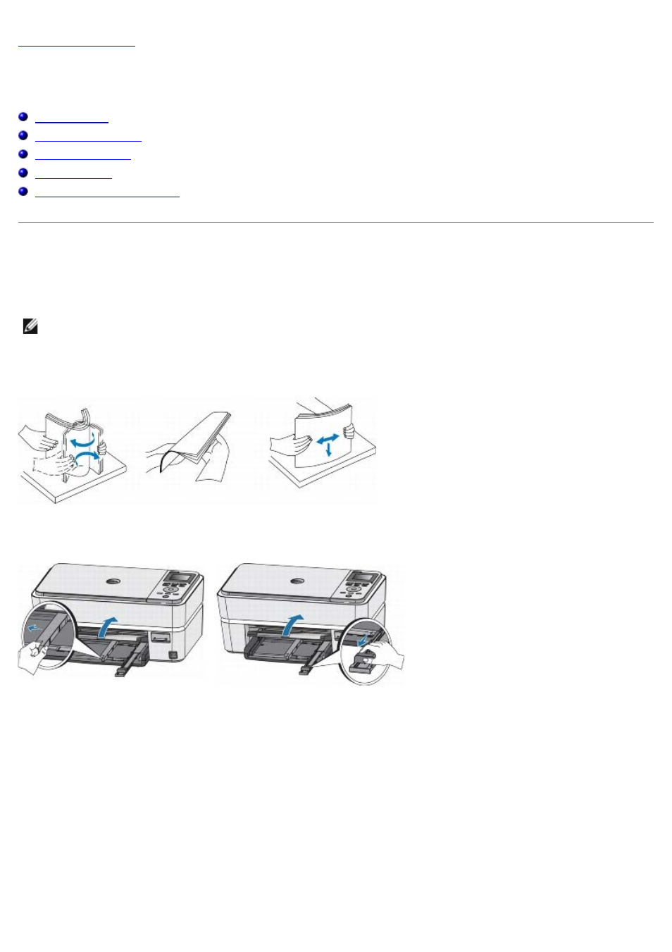 Loading paper and originals, Loading paper | Dell P703w All In One Photo Printer User Manual | Page 36 / 105