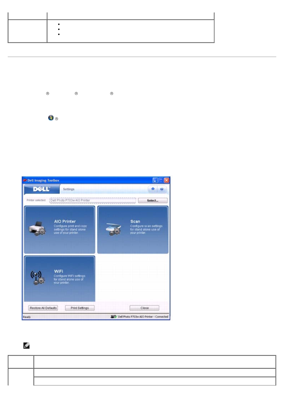 Configuring printer settings | Dell P703w All In One Photo Printer User Manual | Page 5 / 105