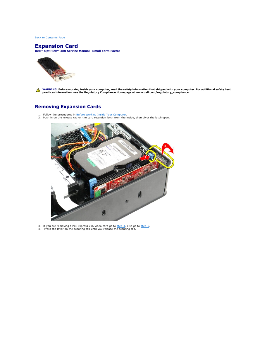 Expansion card, Removing expansion cards | Dell OptiPlex 380 (Late 2009) User Manual | Page 15 / 49