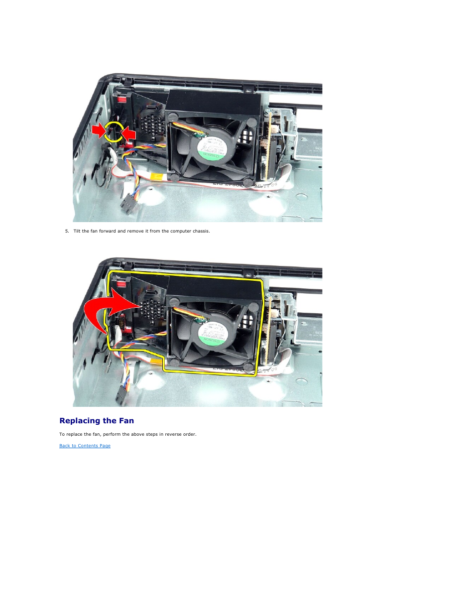 Replacing the fan | Dell OptiPlex 380 (Late 2009) User Manual | Page 18 / 49