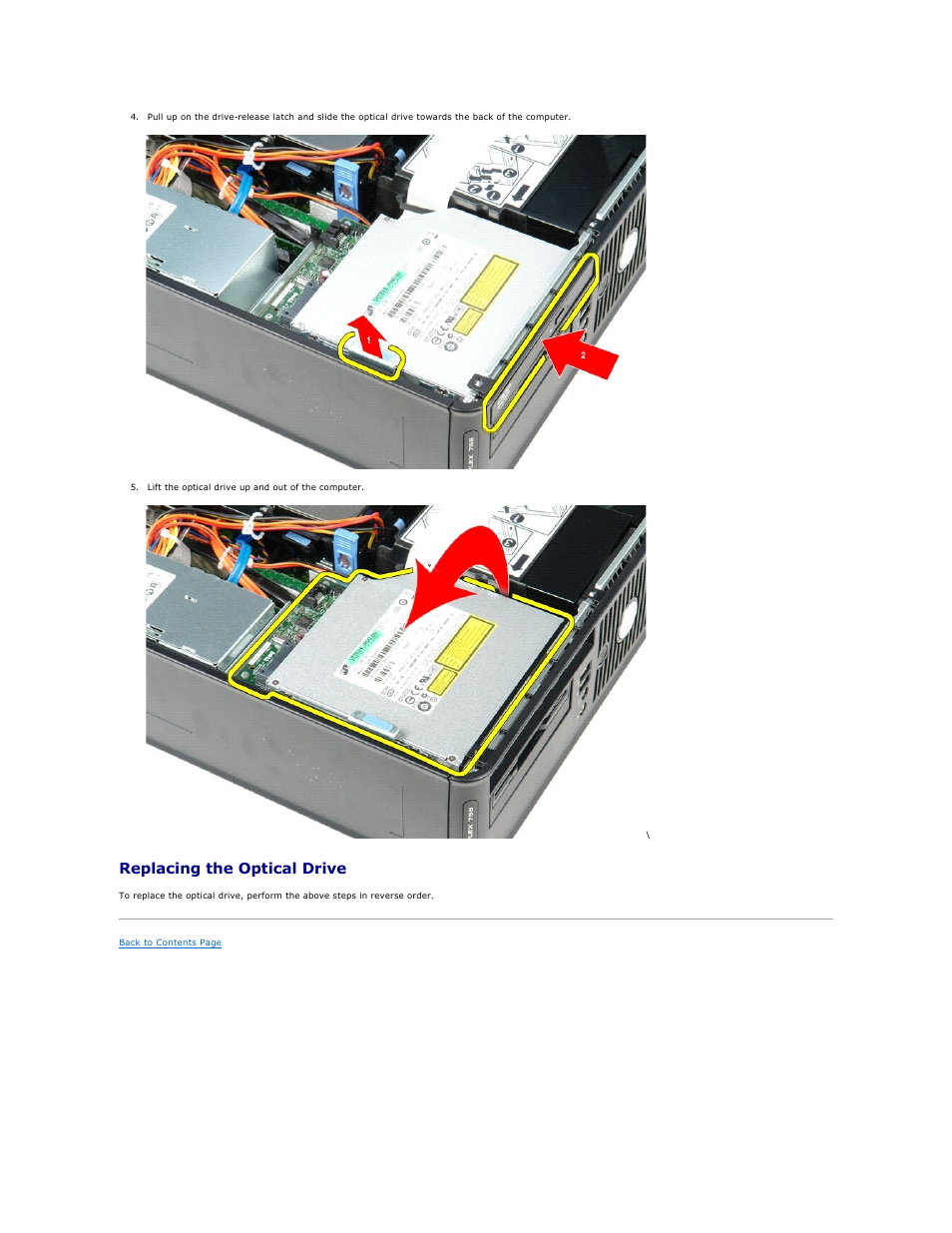 Replacing the optical drive | Dell OptiPlex 380 (Late 2009) User Manual | Page 33 / 49