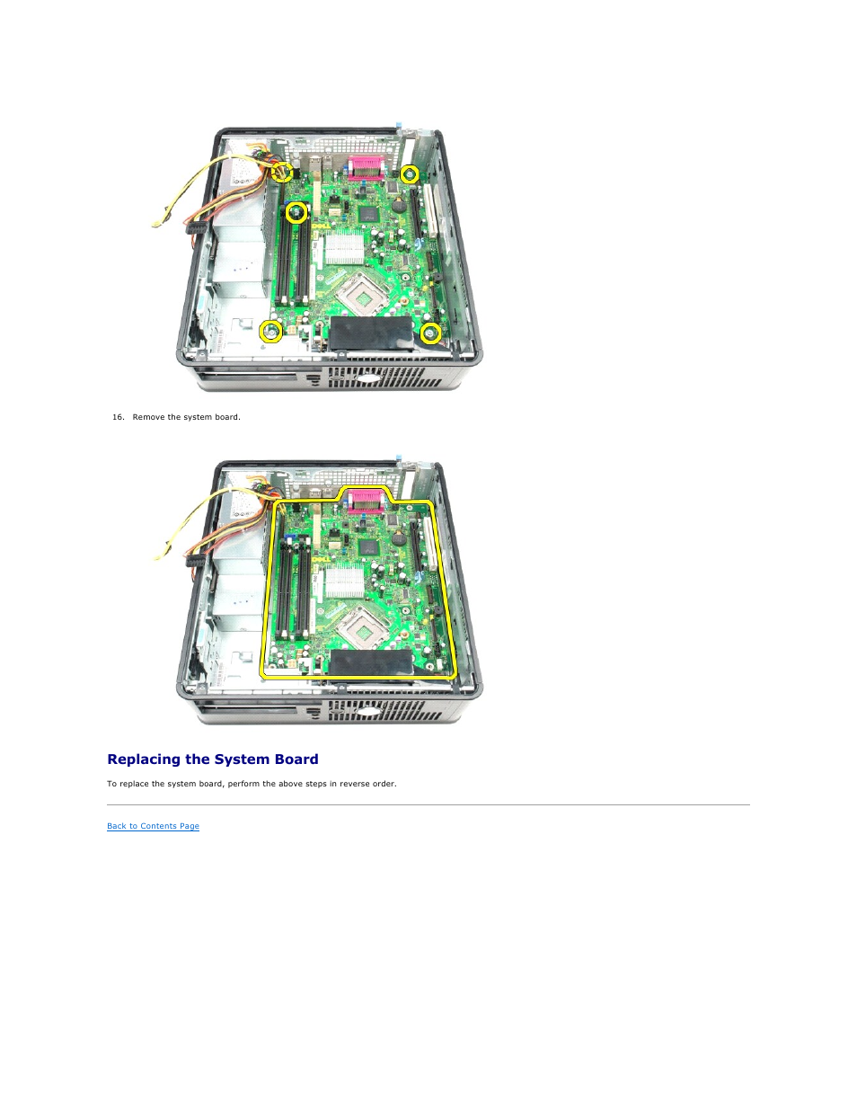 Replacing the system board | Dell OptiPlex 380 (Late 2009) User Manual | Page 47 / 49
