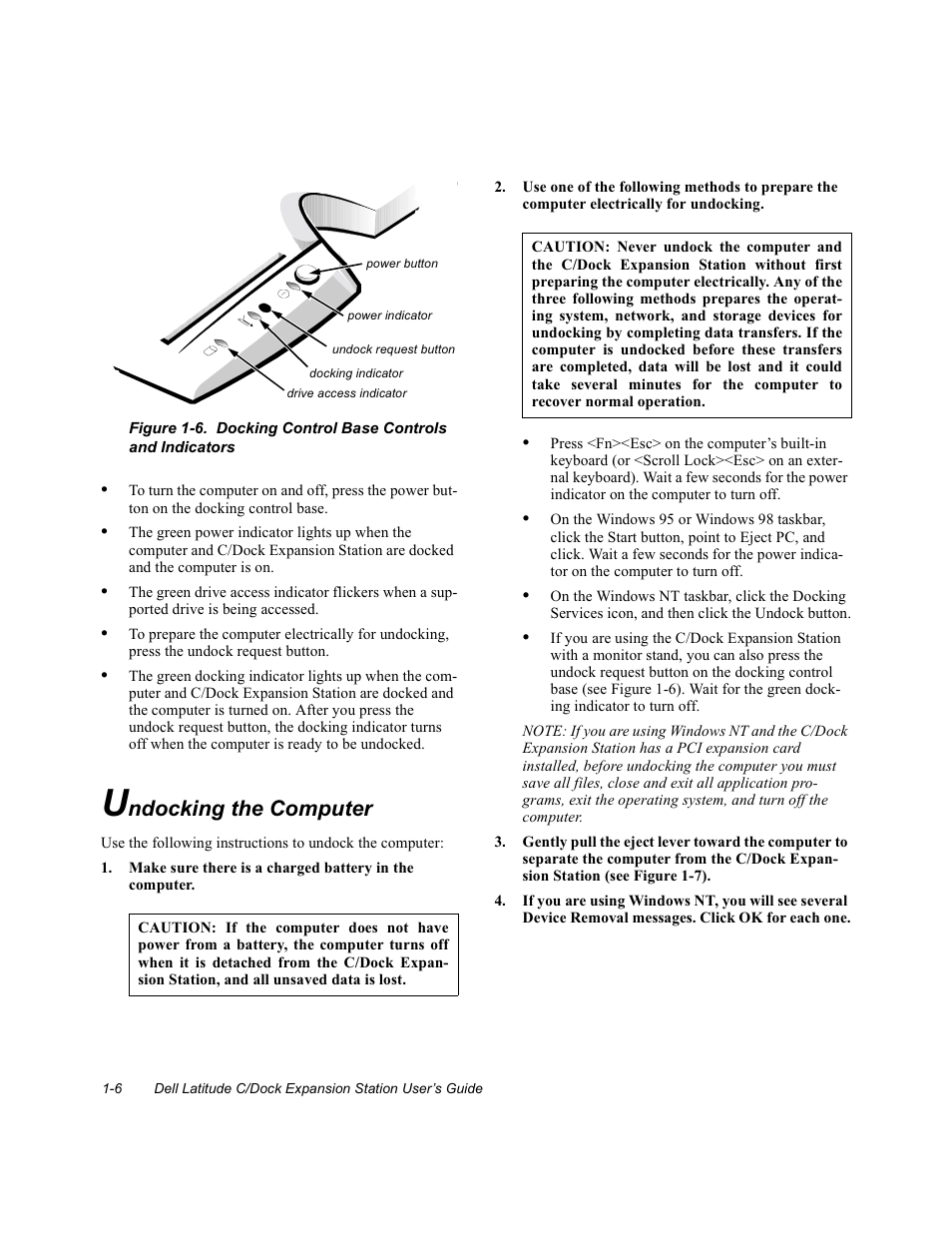 Undocking the computer, Undocking the computer -6 | Dell C/Dock Expansion Station User Manual | Page 10 / 28