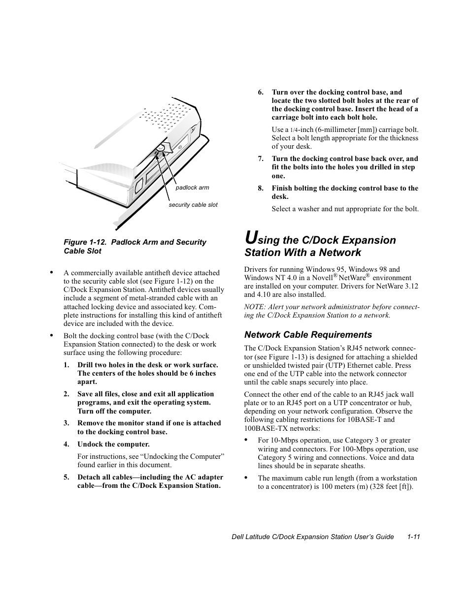 Undock the computer, Using the c/dock expansion station with a network | Dell C/Dock Expansion Station User Manual | Page 15 / 28