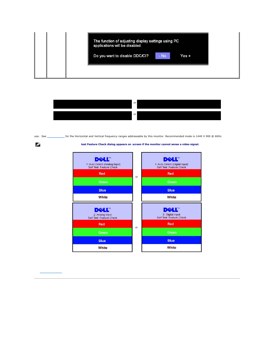 Setting the optimal resolution, Osd warning messages | Dell SE198WFP Monitor User Manual | Page 26 / 32