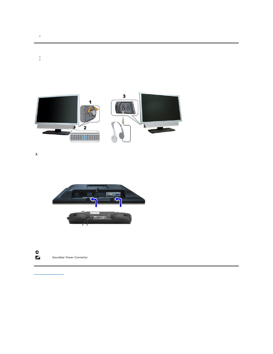 Using the dell soundbar (optional), Soundbar attachment to the monitor | Dell SE198WFP Monitor User Manual | Page 27 / 32