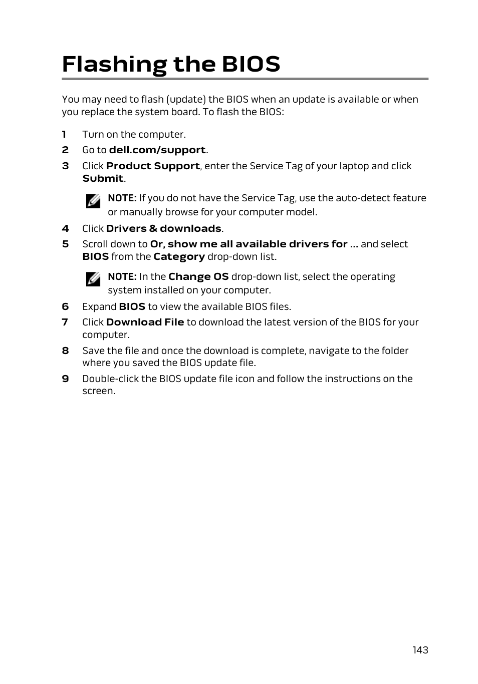 Flashing the bios | Dell Alienware 17 R2 (Early 2015) User Manual | Page 143 / 144