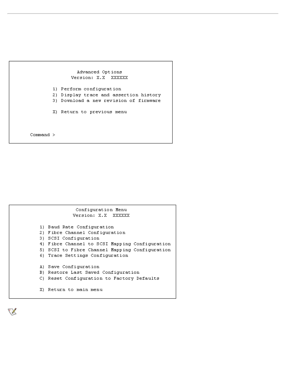 Advanced options | Dell PowerVault 35F (Fibre Channel Bridge) User Manual | Page 33 / 88