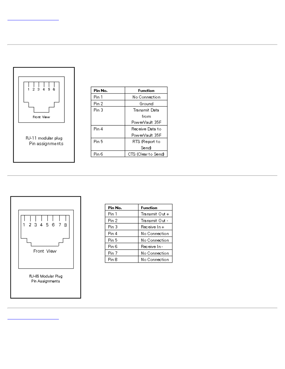 Ethernet pin assignments | Dell PowerVault 35F (Fibre Channel Bridge) User Manual | Page 58 / 88