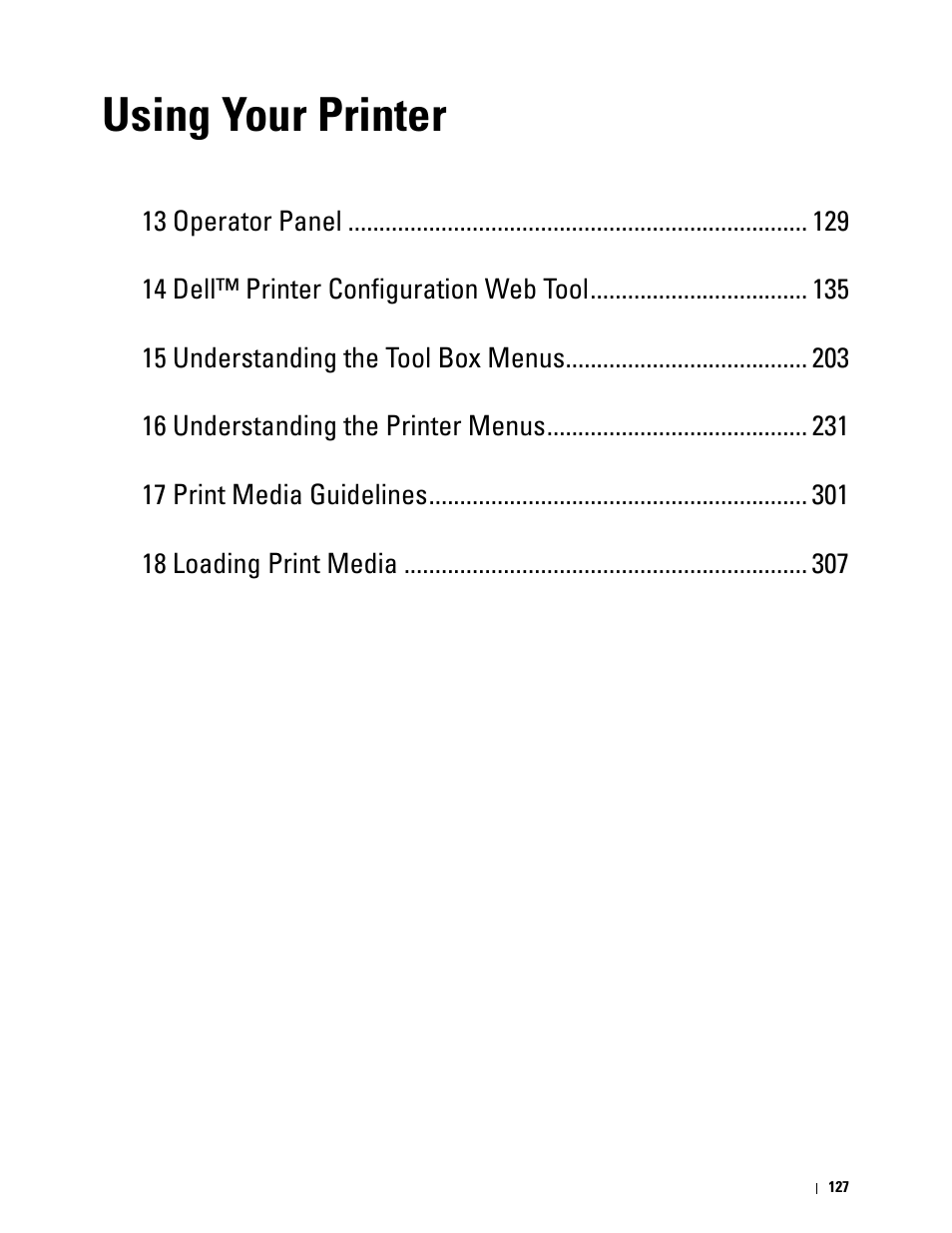 Using your printer | Dell C3765dnf Color Laser Printer User Manual | Page 129 / 578