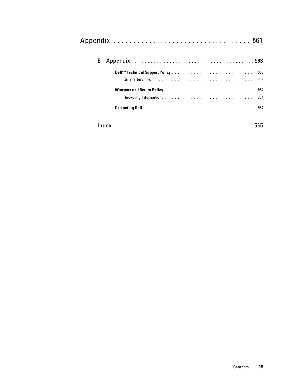 B appendix 563, Appendix, B appendix | Index | Dell C3765dnf Color Laser Printer User Manual | Page 21 / 578