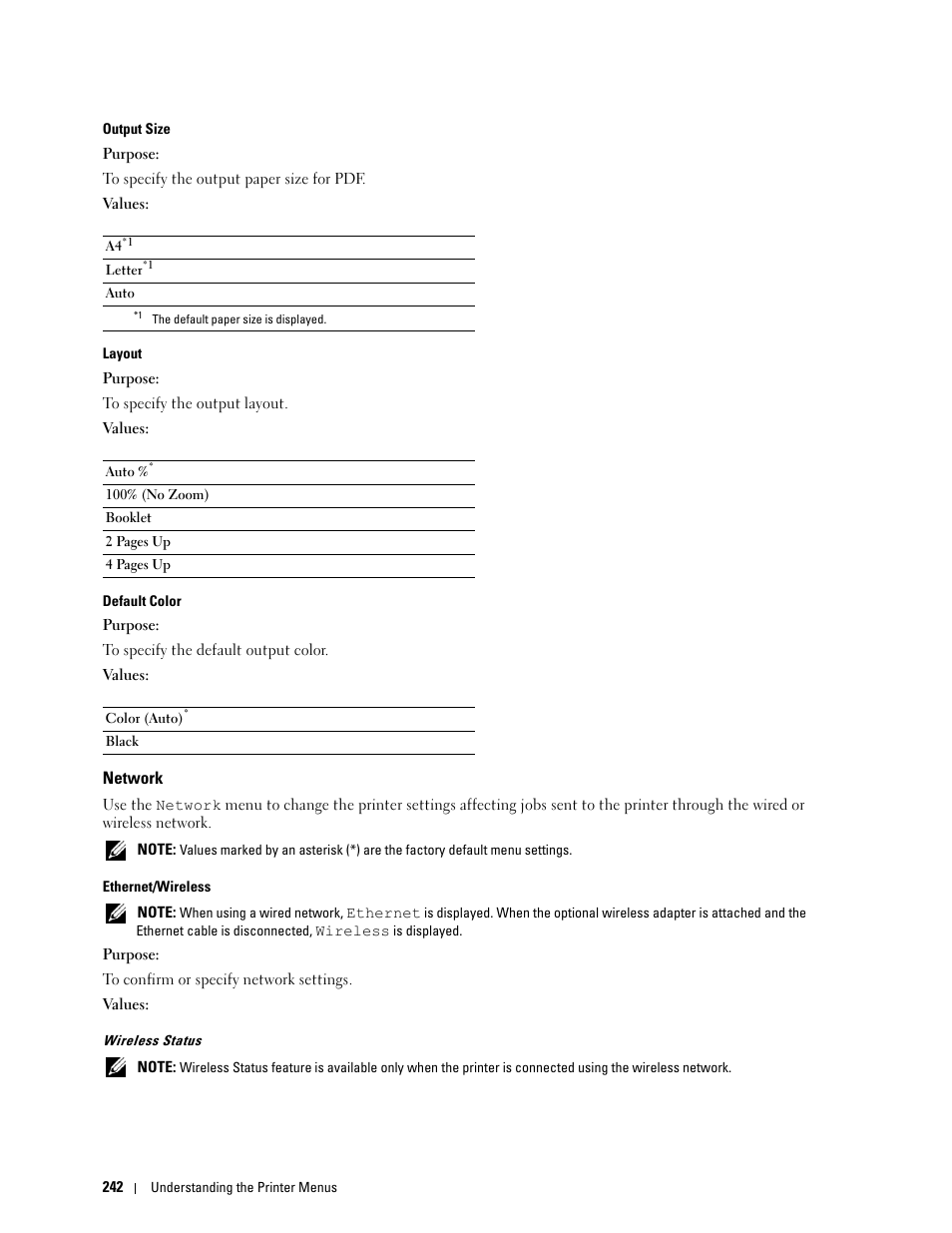 Network | Dell C3765dnf Color Laser Printer User Manual | Page 244 / 578