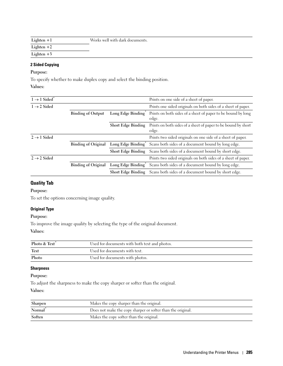 Quality tab | Dell C3765dnf Color Laser Printer User Manual | Page 287 / 578