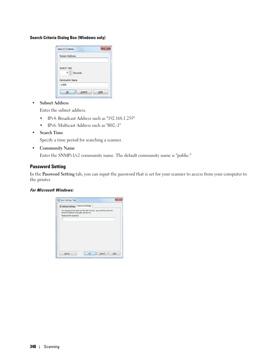 Password setting | Dell C3765dnf Color Laser Printer User Manual | Page 350 / 578