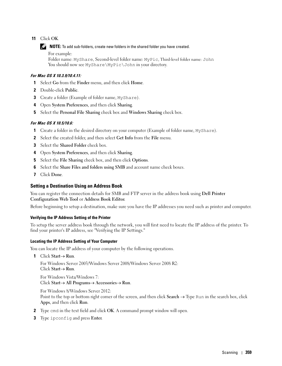 Setting a destination using an address book | Dell C3765dnf Color Laser Printer User Manual | Page 361 / 578
