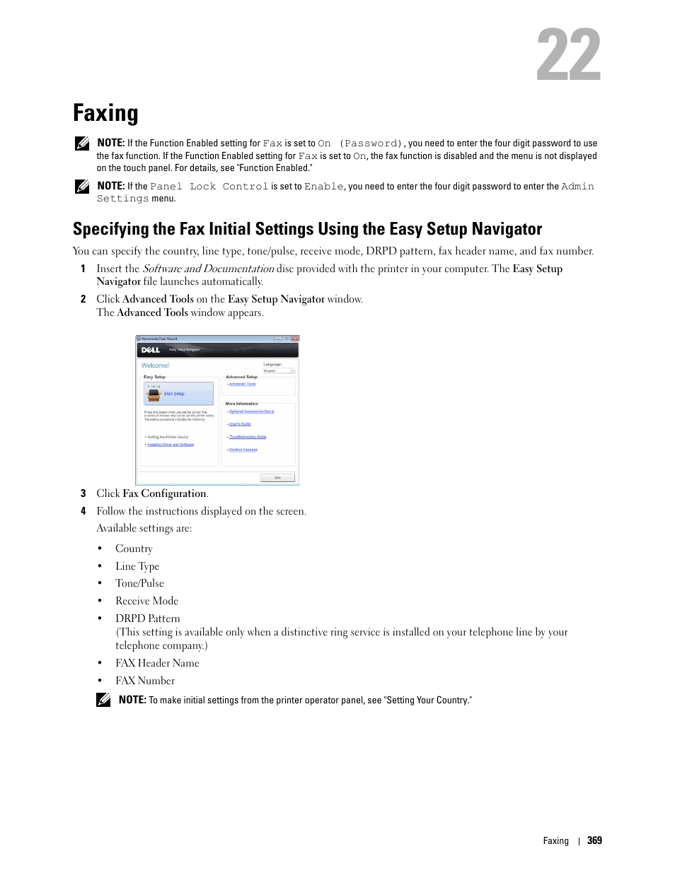 Faxing, E "faxing, 22 faxing | Dell C3765dnf Color Laser Printer User Manual | Page 371 / 578