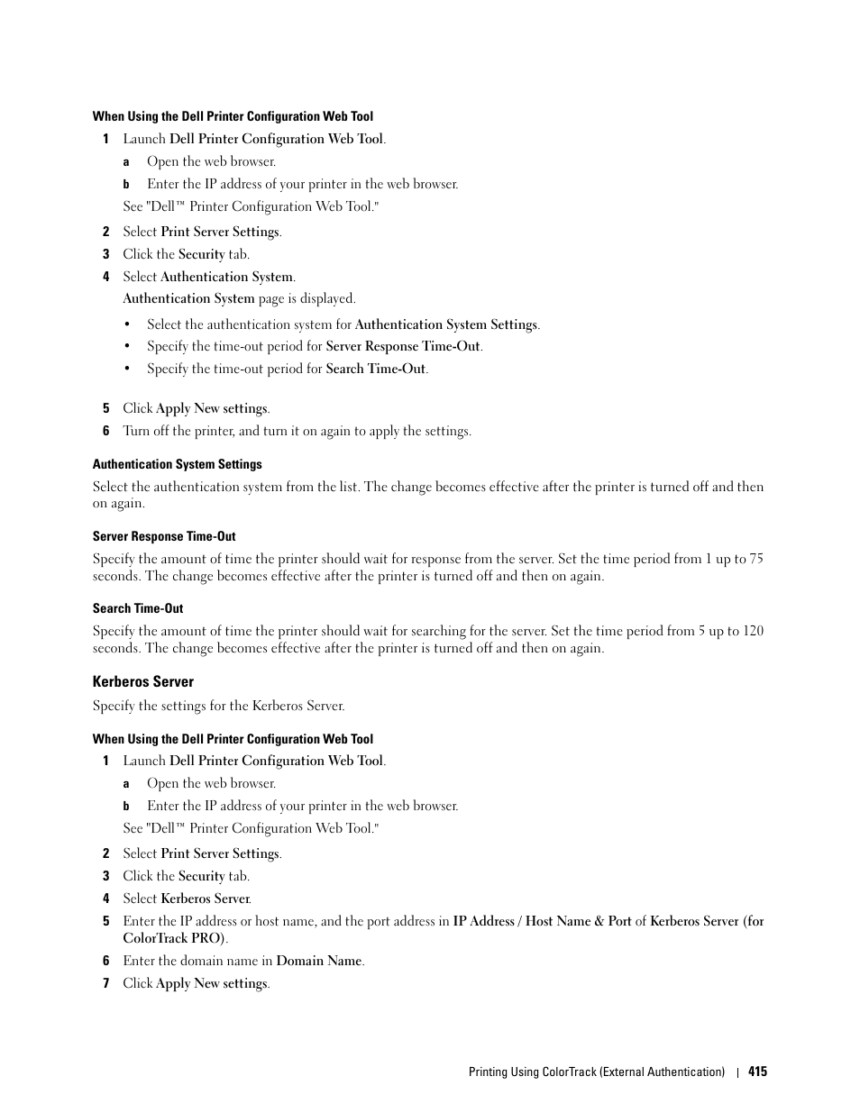 Kerberos server | Dell C3765dnf Color Laser Printer User Manual | Page 417 / 578