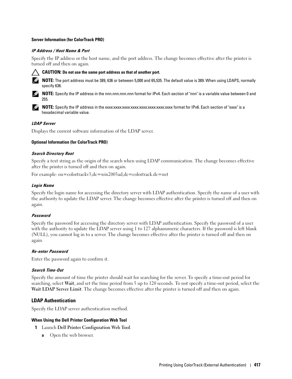 Ldap authentication | Dell C3765dnf Color Laser Printer User Manual | Page 419 / 578