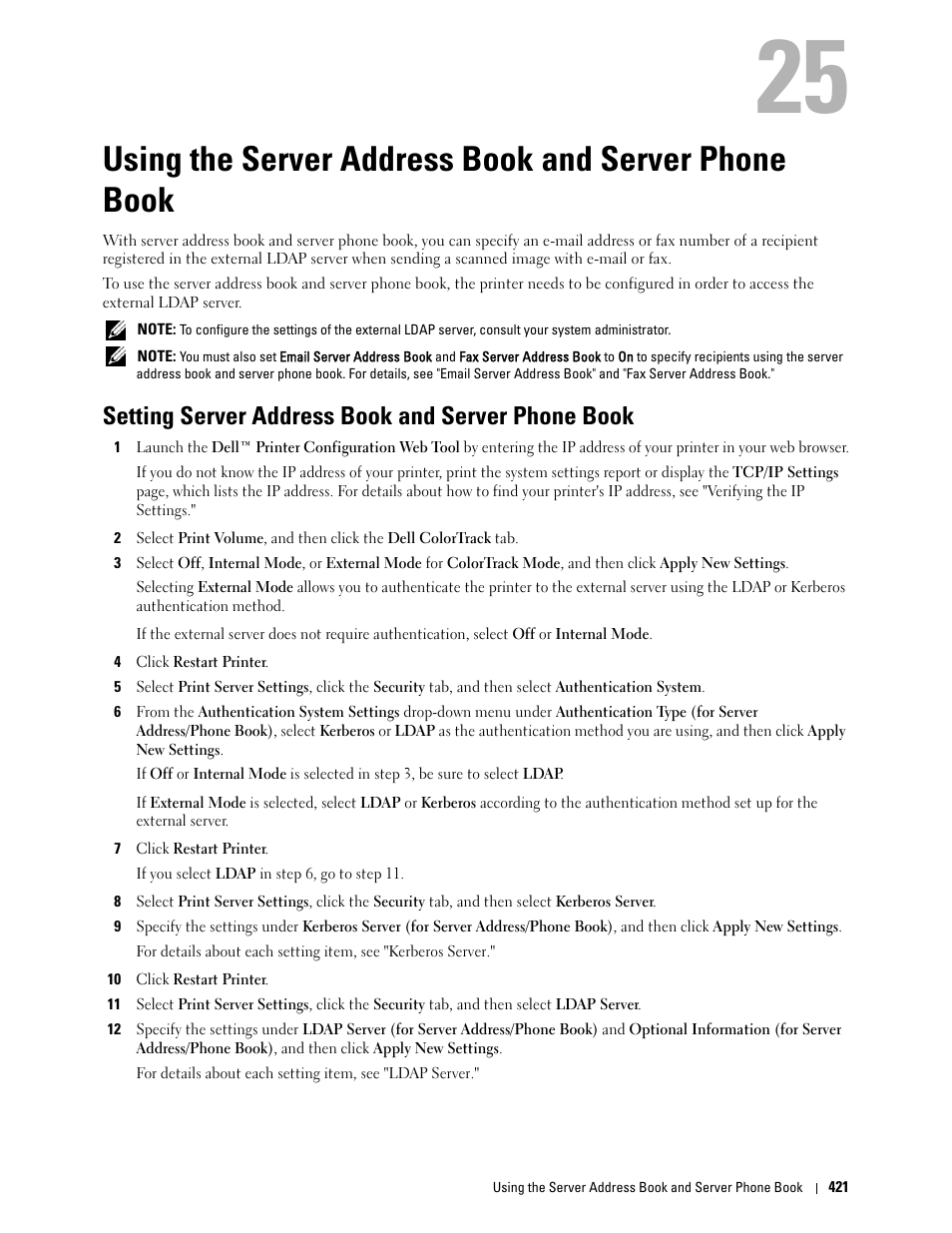 Setting server address book and server phone book, See "using the server address book and server, Phone book | Dell C3765dnf Color Laser Printer User Manual | Page 423 / 578