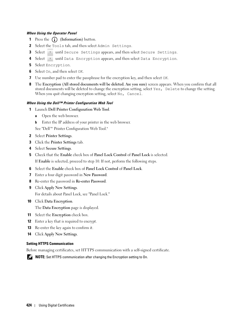 Setting https communication | Dell C3765dnf Color Laser Printer User Manual | Page 426 / 578
