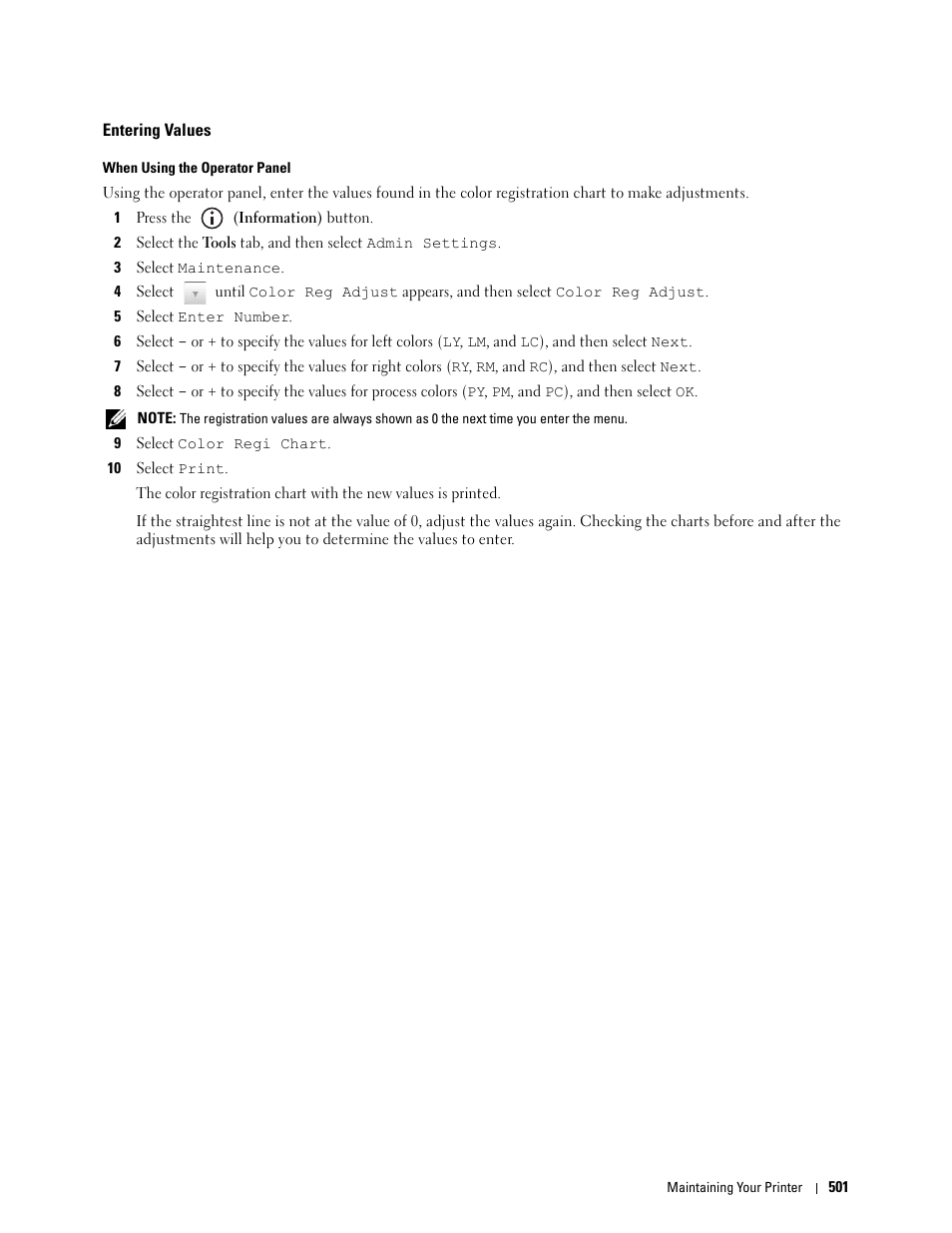 Entering values | Dell C3765dnf Color Laser Printer User Manual | Page 503 / 578