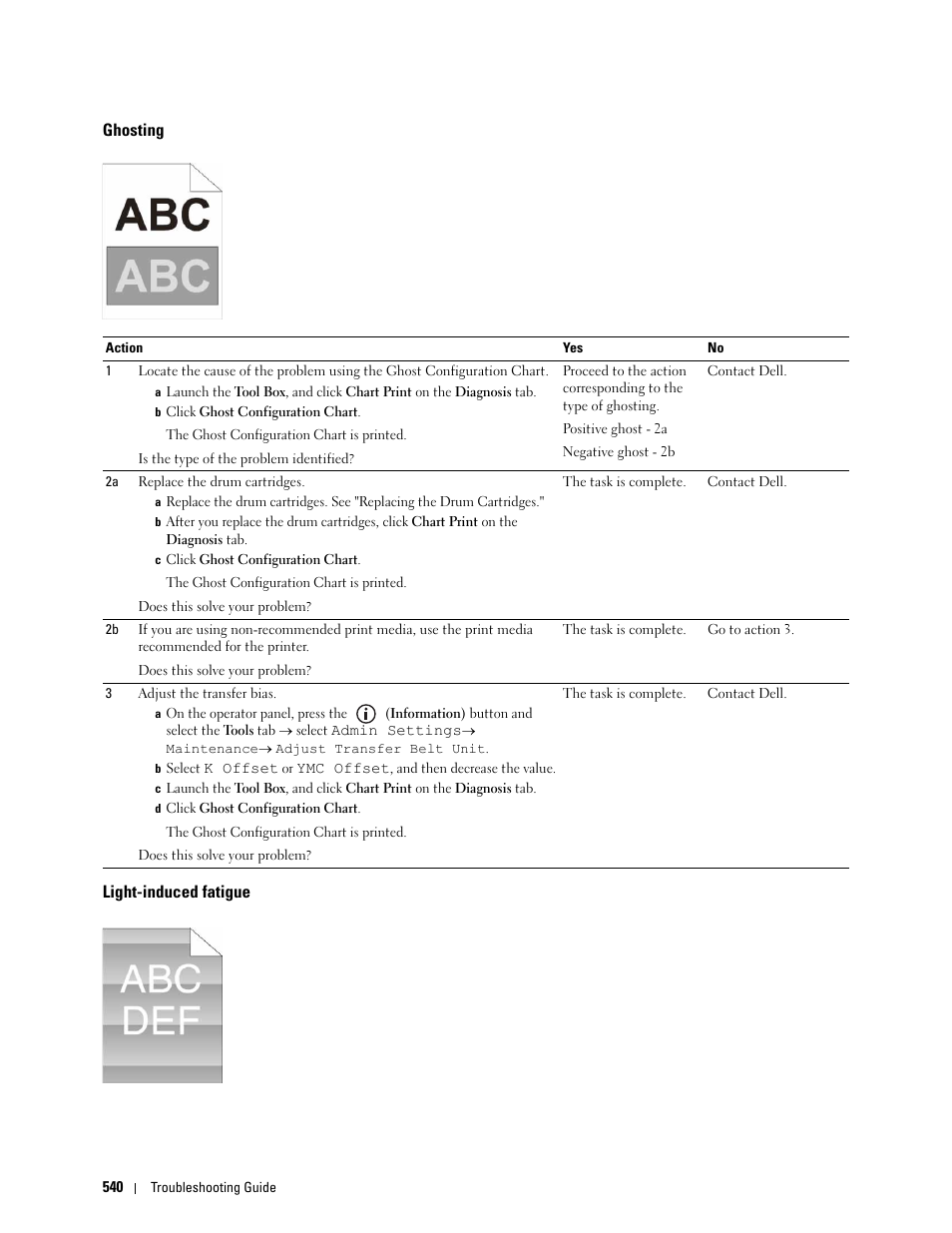 Ghosting, Light-induced fatigue | Dell C3765dnf Color Laser Printer User Manual | Page 542 / 578