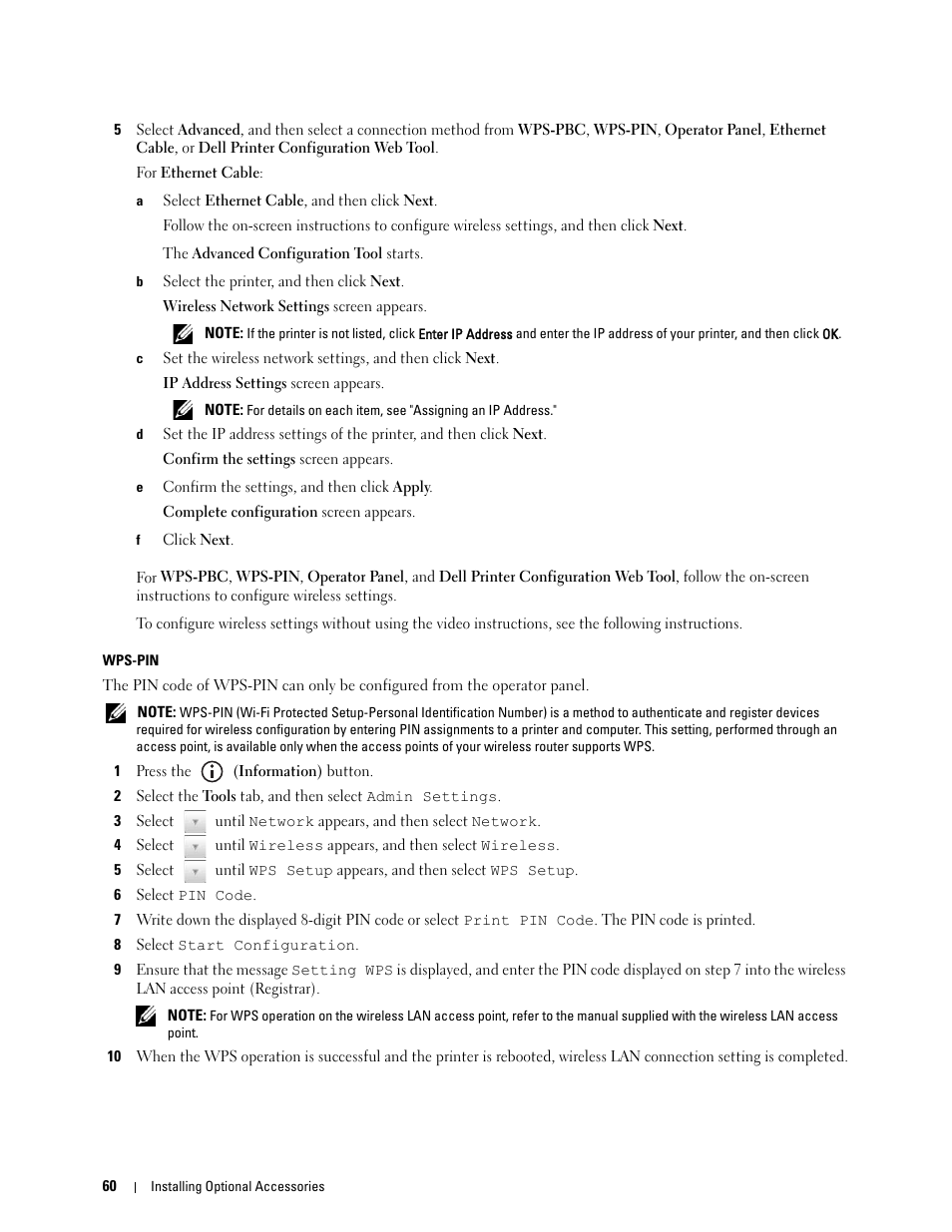 Wps-pin | Dell C3765dnf Color Laser Printer User Manual | Page 62 / 578