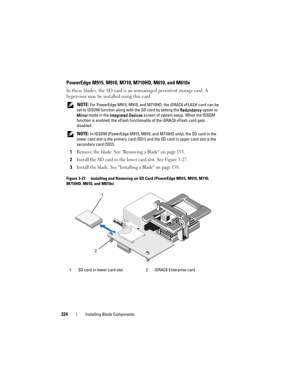 Poweredge m915, m910, m710, m710hd, M610, and m610x | Dell PowerEdge M710HD User Manual | Page 224 / 368