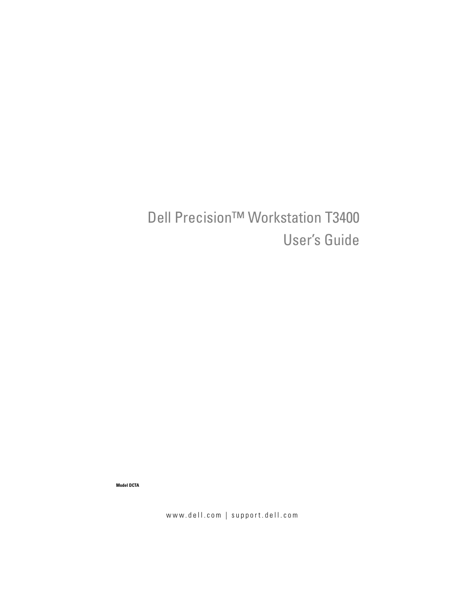 Dell Precision T3400 (Late 2007) User Manual | 290 pages