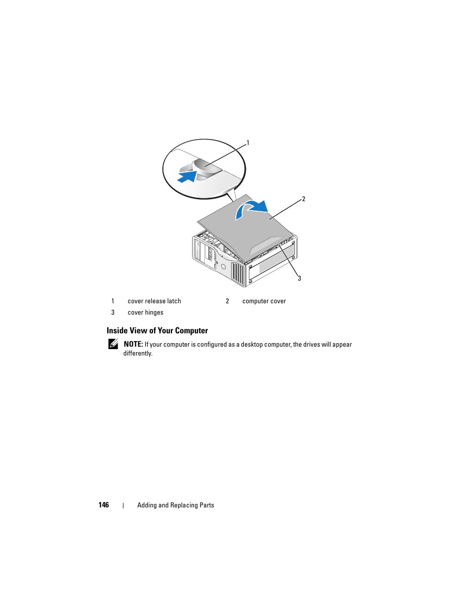 Inside view of your computer | Dell Precision T3400 (Late 2007) User Manual | Page 146 / 290