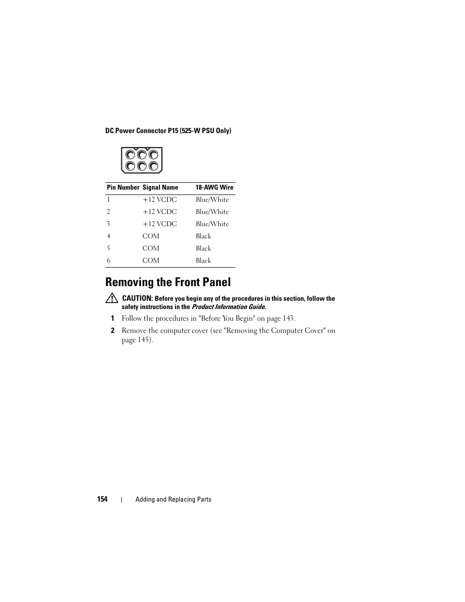 Removing the front panel | Dell Precision T3400 (Late 2007) User Manual | Page 154 / 290