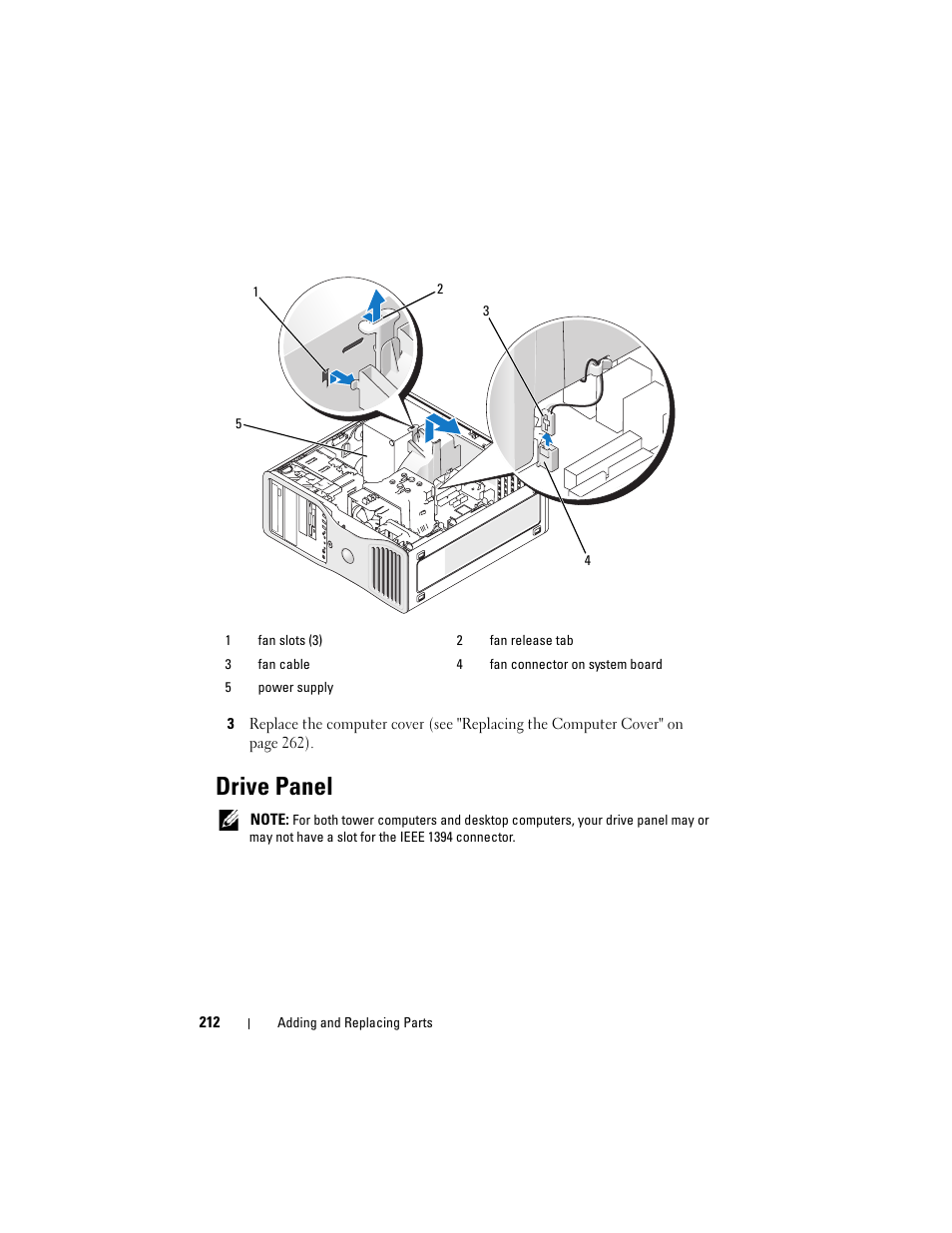 Drive panel | Dell Precision T3400 (Late 2007) User Manual | Page 212 / 290