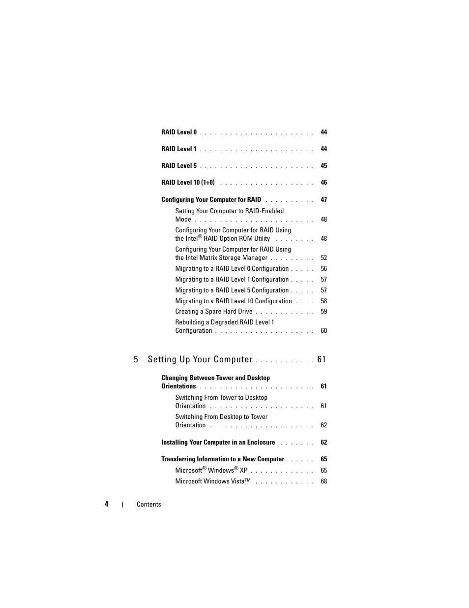 5setting up your computer | Dell Precision T3400 (Late 2007) User Manual | Page 4 / 290