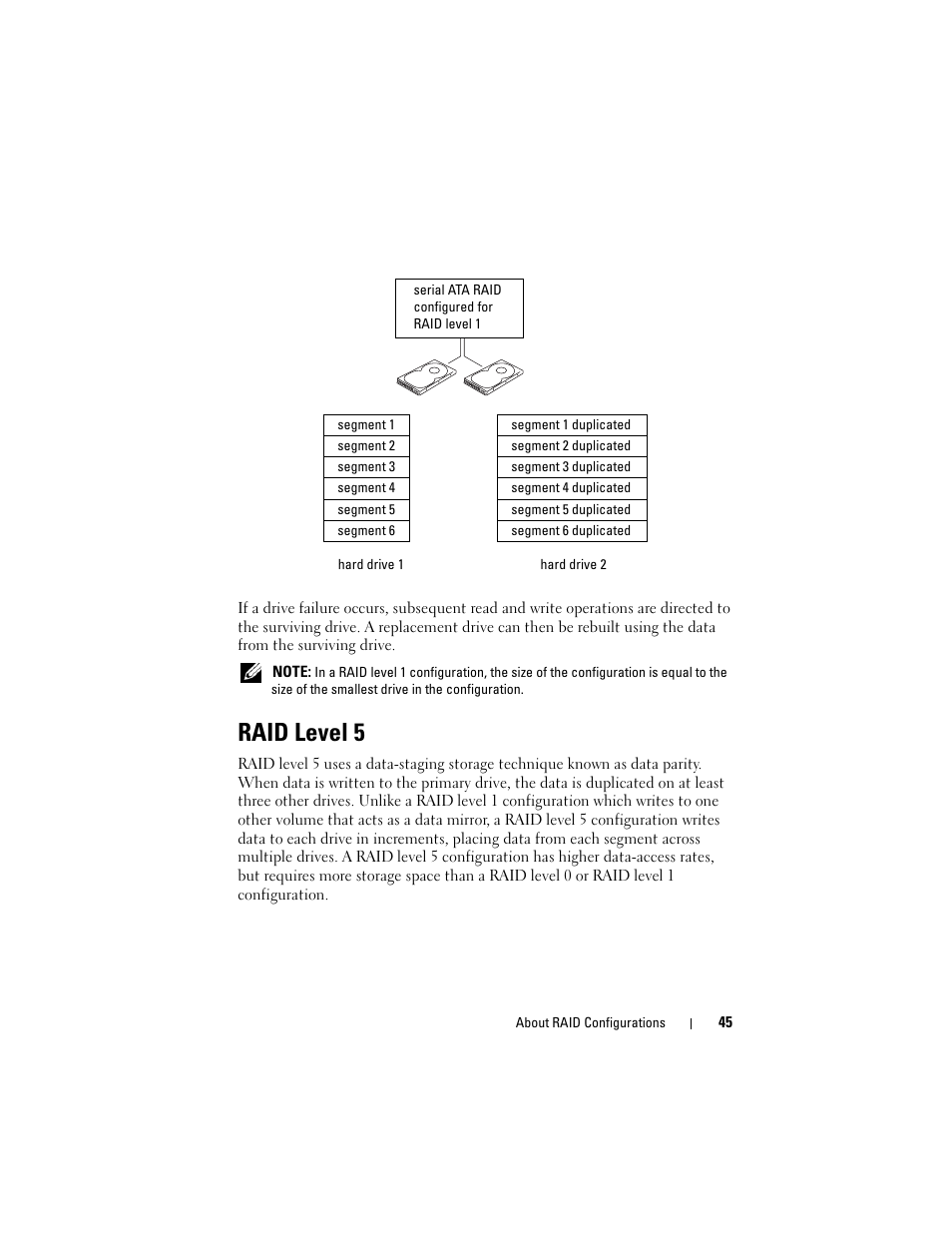 Raid level 5 | Dell Precision T3400 (Late 2007) User Manual | Page 45 / 290