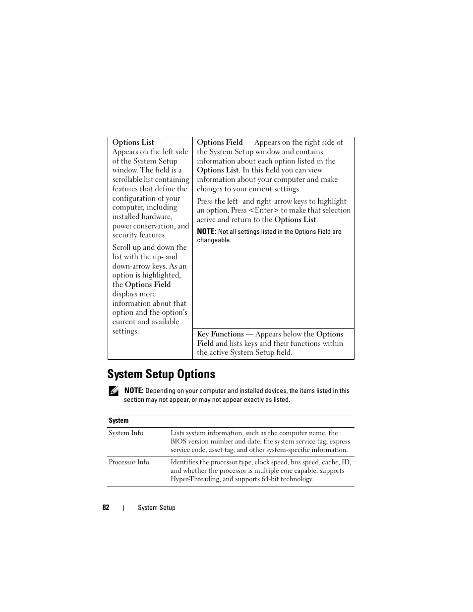 System setup options, About raid options, see "system setup options | Dell Precision T3400 (Late 2007) User Manual | Page 82 / 290