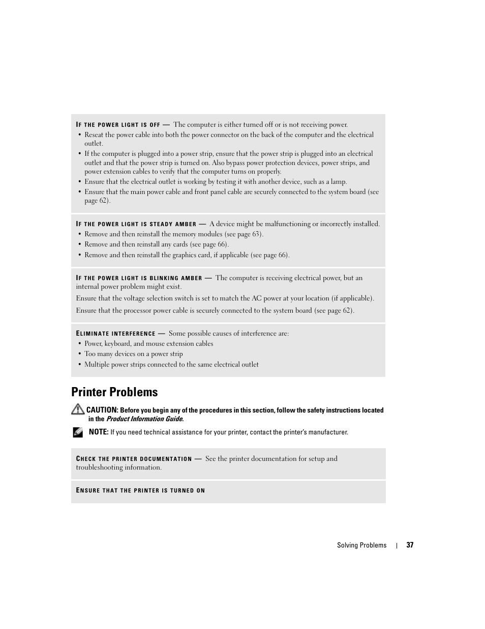 Printer problems | Dell Dimension 4700C User Manual | Page 37 / 116