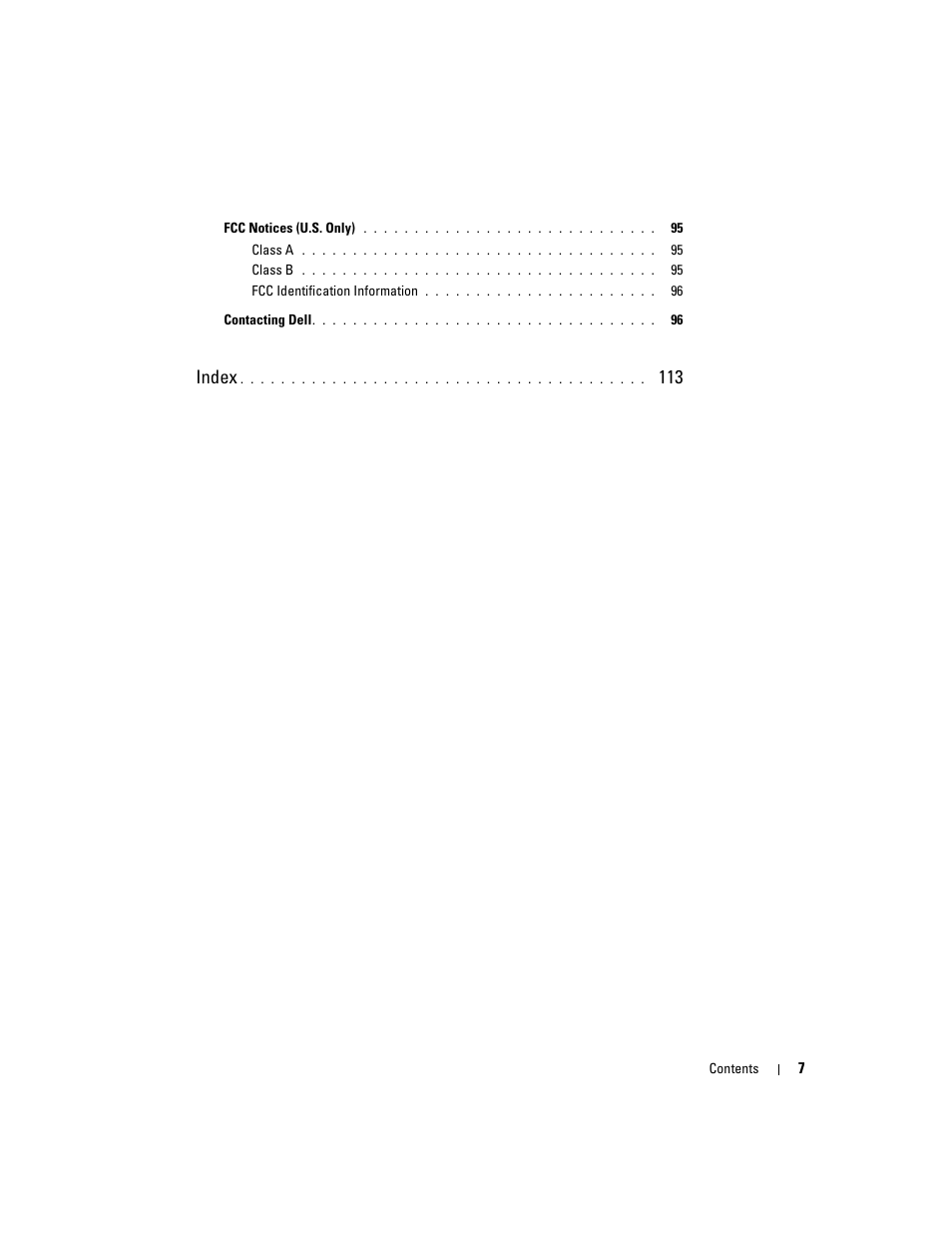 Index | Dell Dimension 4700C User Manual | Page 7 / 116
