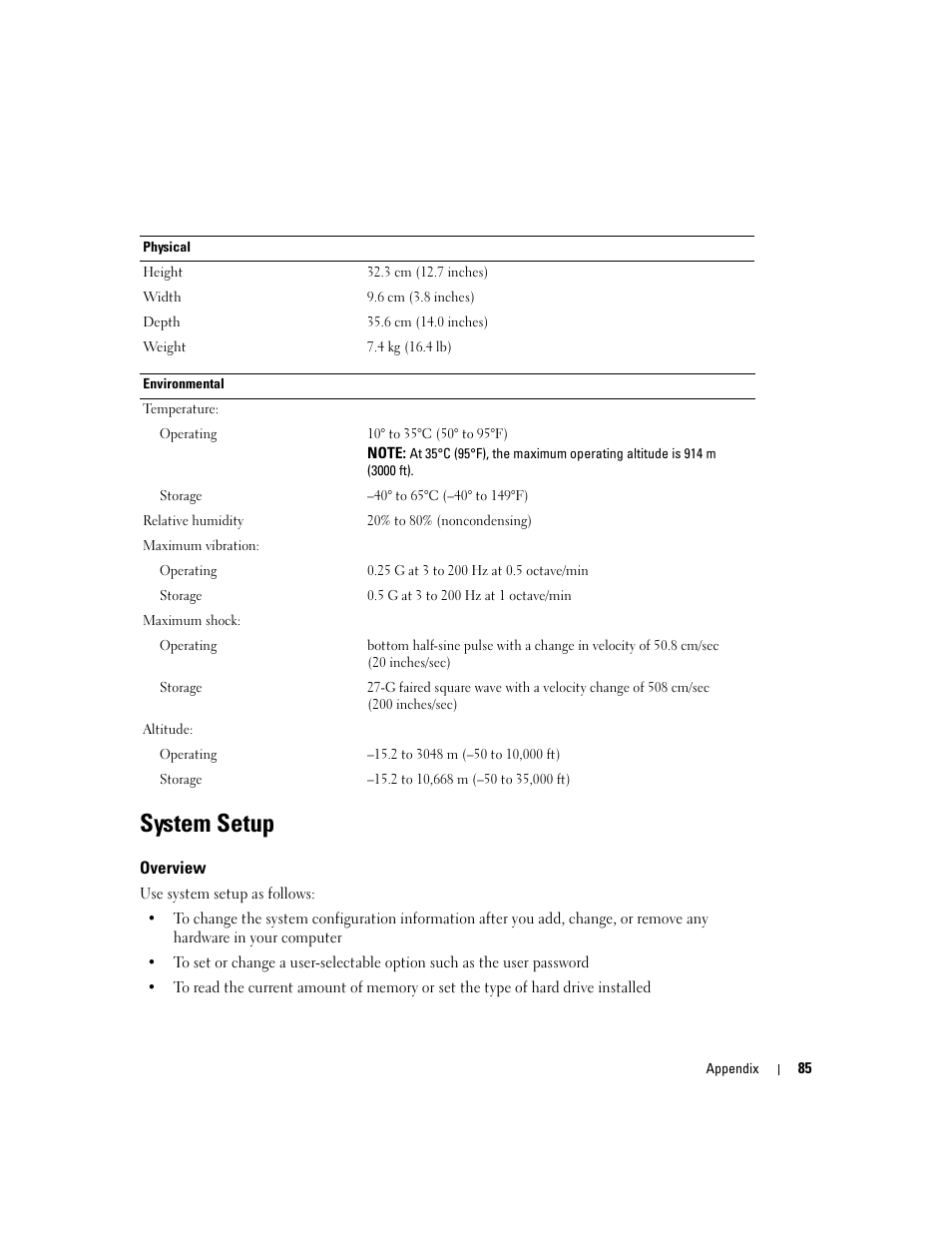 System setup, Overview | Dell Dimension 4700C User Manual | Page 85 / 116
