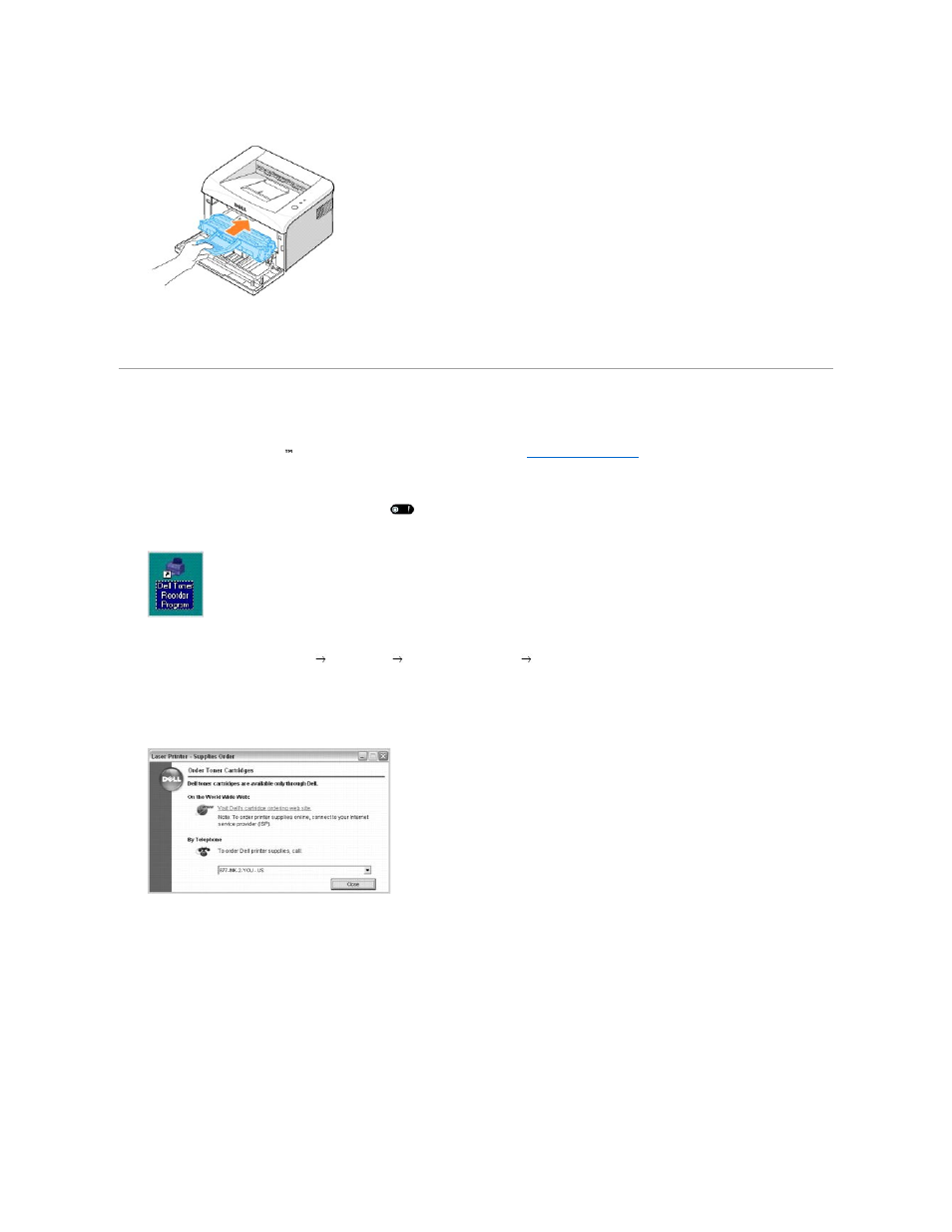 Ordering supplies | Dell 1110 Laser Mono Printer User Manual | Page 12 / 47