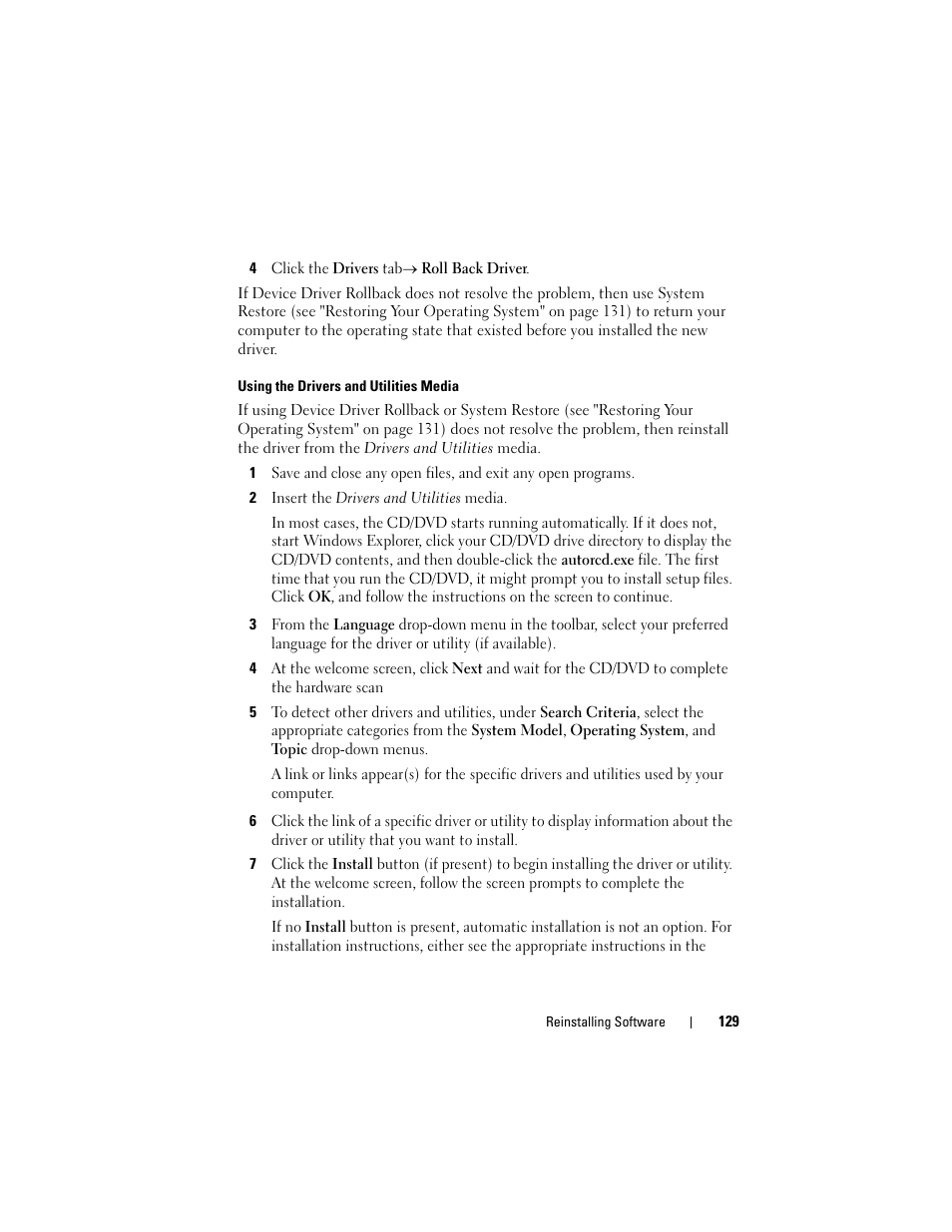 Dell Latitude D530 (Early 2008) User Manual | Page 129 / 176
