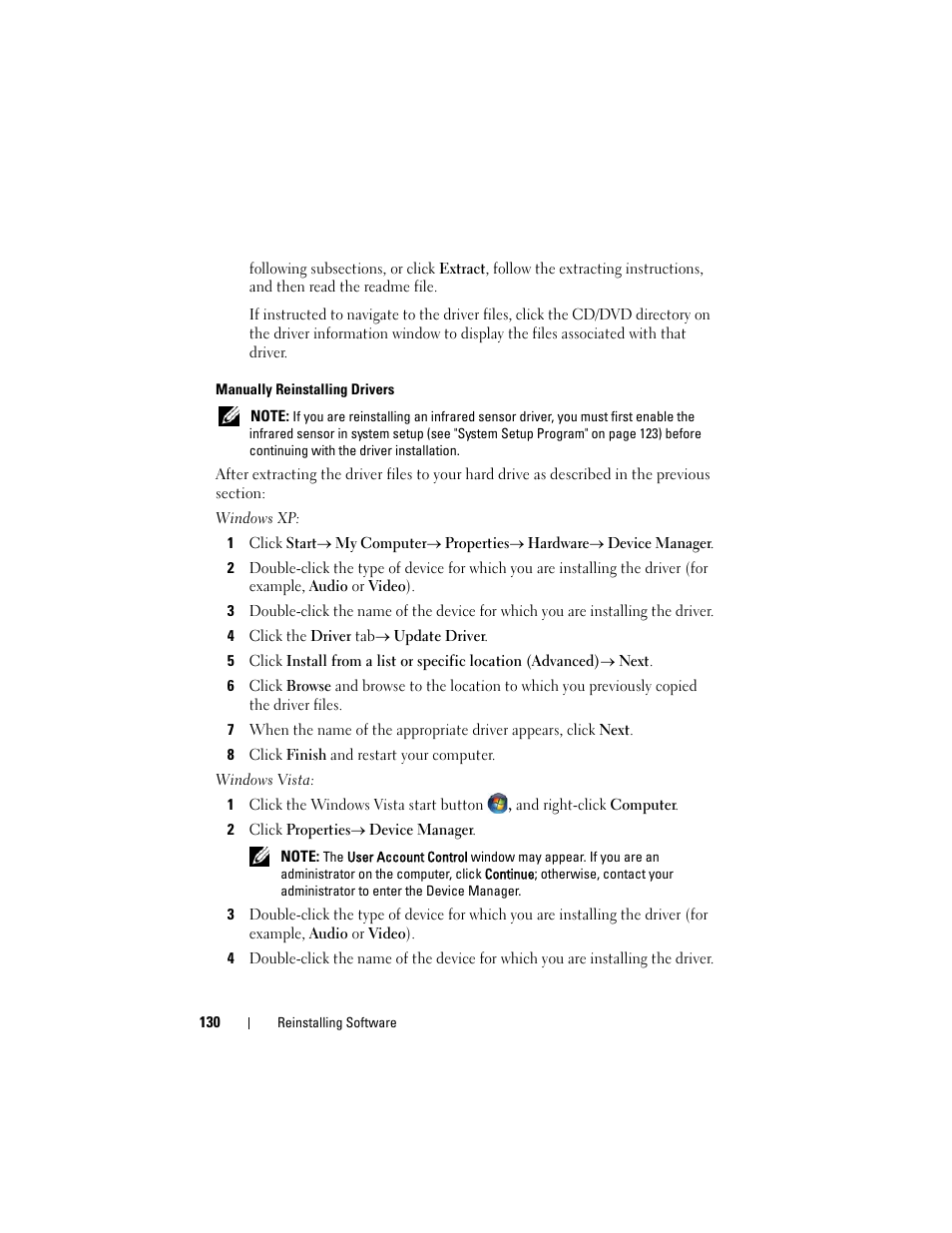 Dell Latitude D530 (Early 2008) User Manual | Page 130 / 176