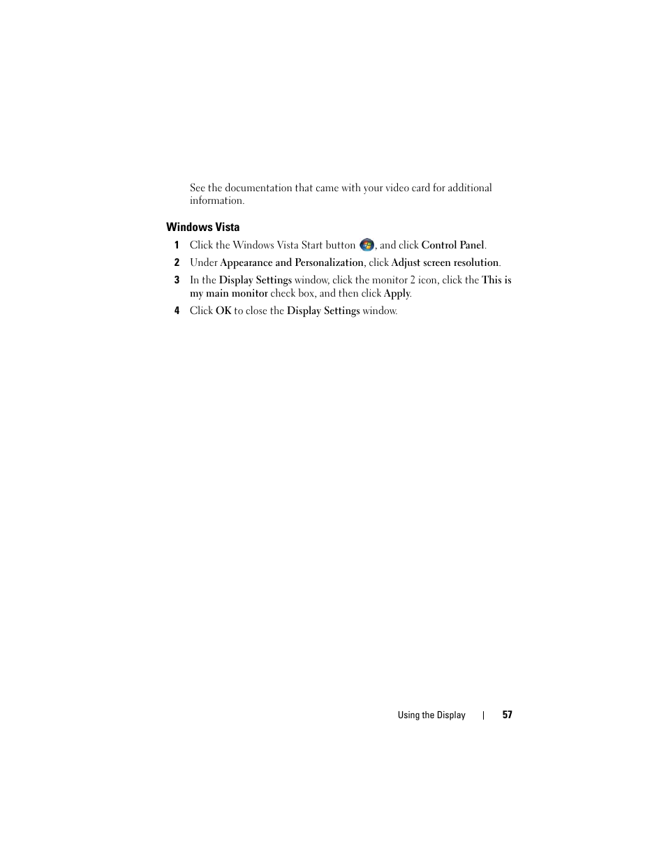 Windows vista | Dell Latitude D530 (Early 2008) User Manual | Page 57 / 176