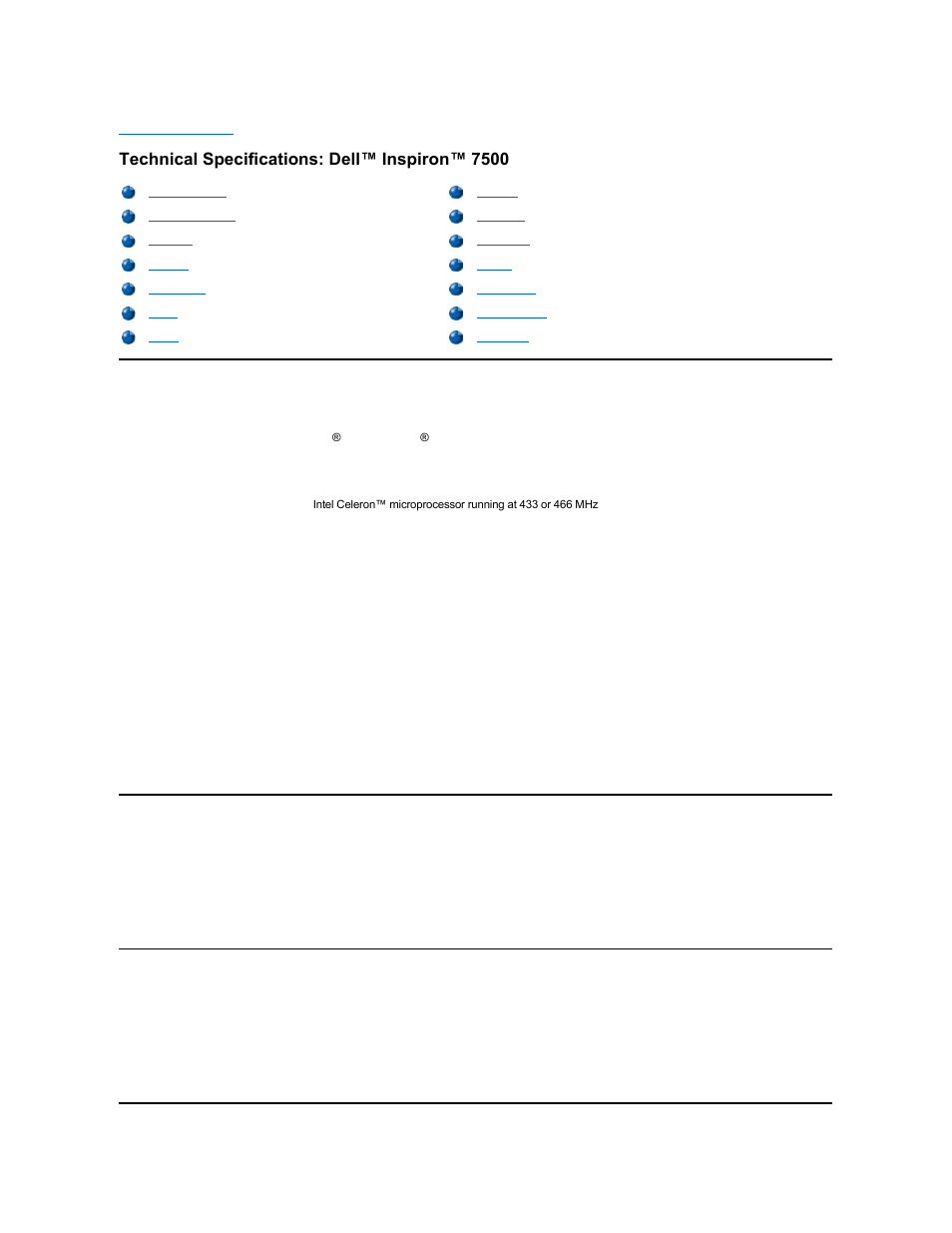 Technical specifications: dell™ inspiron™ 7500 | Dell Inspiron 7500 User Manual | Page 148 / 165