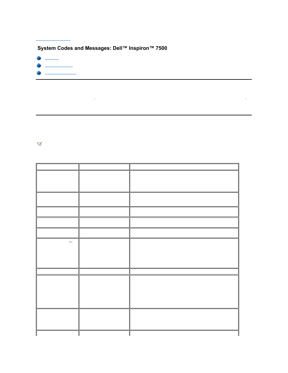 System codes and messages: dell™ inspiron™ 7500 | Dell Inspiron 7500 User Manual | Page 156 / 165