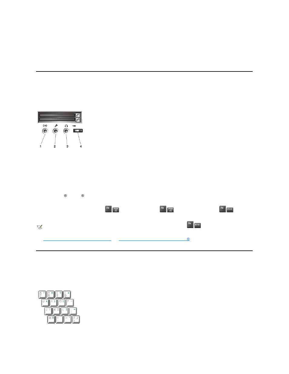Audio devices, Embedded numeric keypad | Dell Inspiron 7500 User Manual | Page 17 / 165