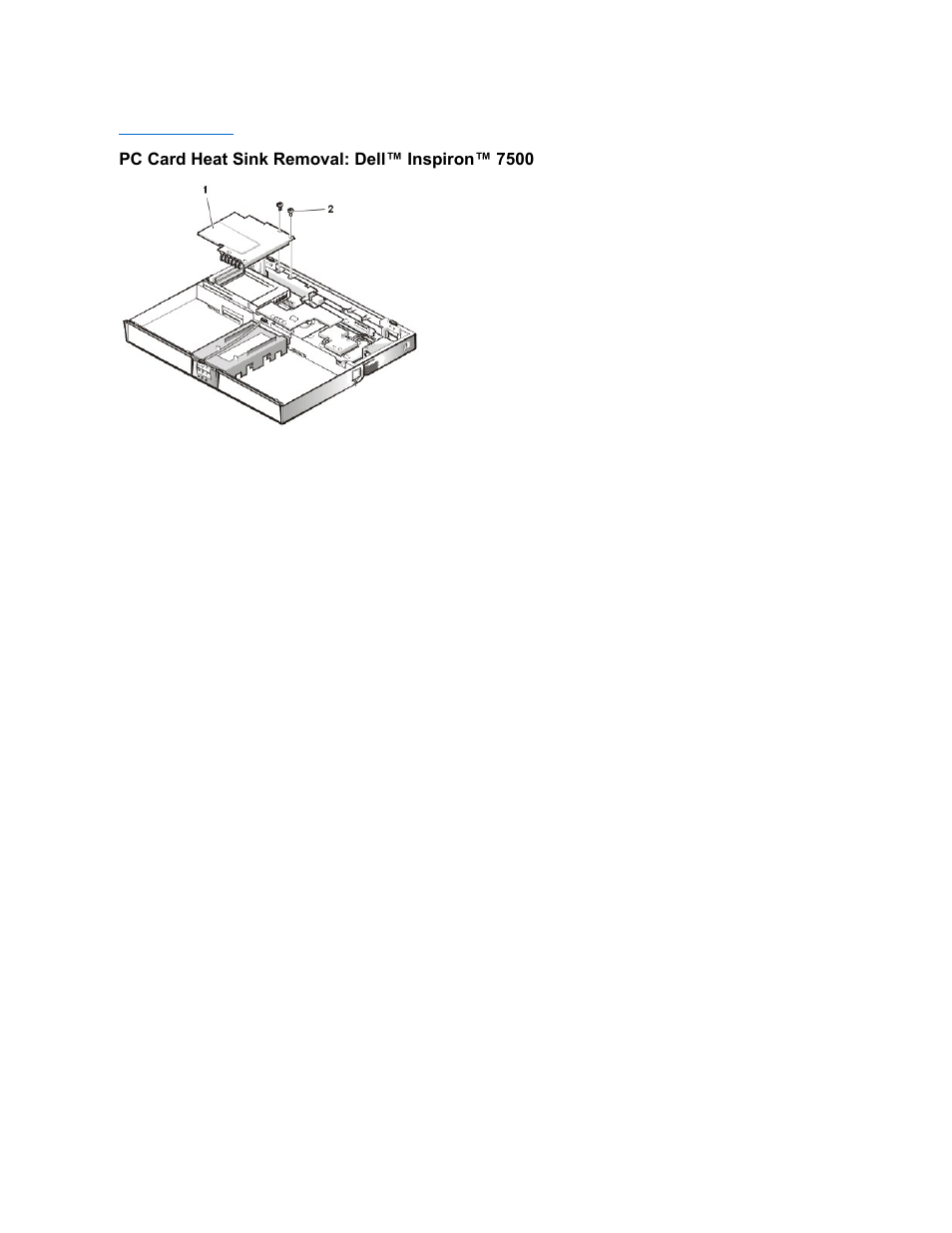 Pc card heat sink removal: dell™ inspiron™ 7500 | Dell Inspiron 7500 User Manual | Page 90 / 165
