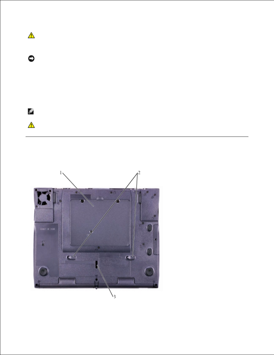 Bottom view | Dell Latitude C610 User Manual | Page 18 / 170