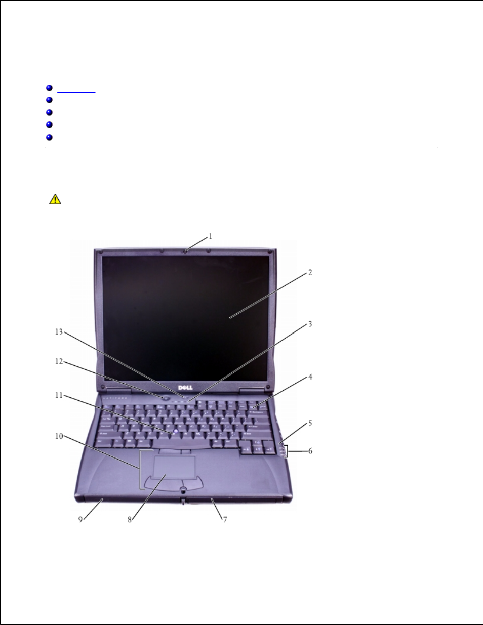 About your computer, Dell accessdirect™ button, Left side view | Right side view, Back view, Bottom view, Front view | Dell Latitude C610 User Manual | Page 5 / 170