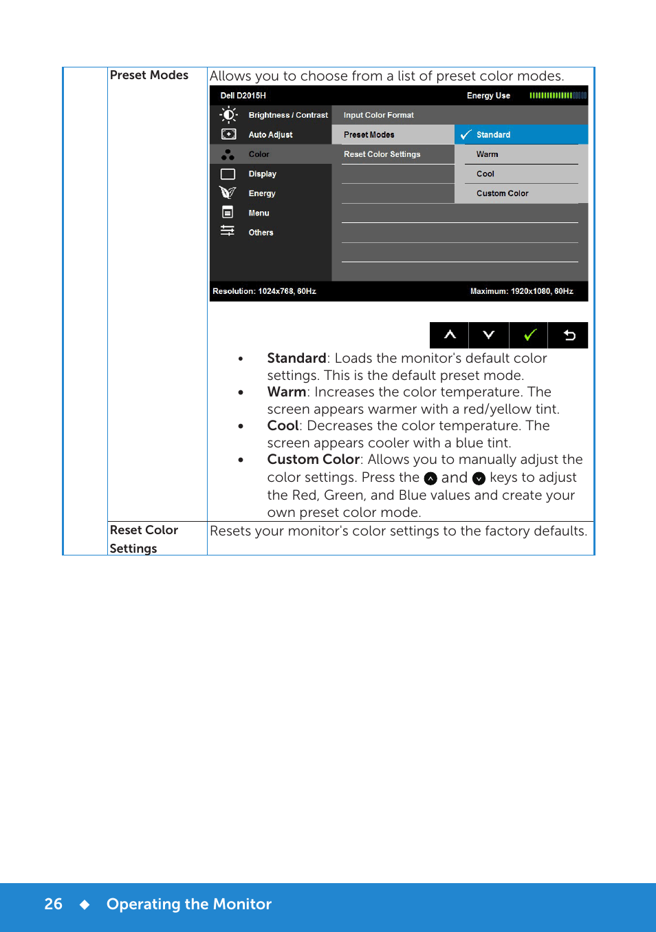 Dell D2015H Monitor User Manual | Page 26 / 45