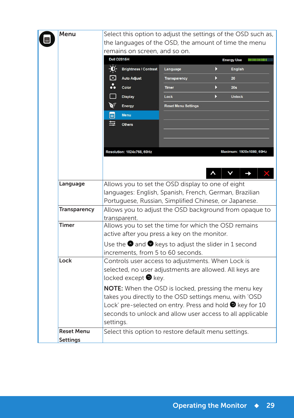 Dell D2015H Monitor User Manual | Page 29 / 45